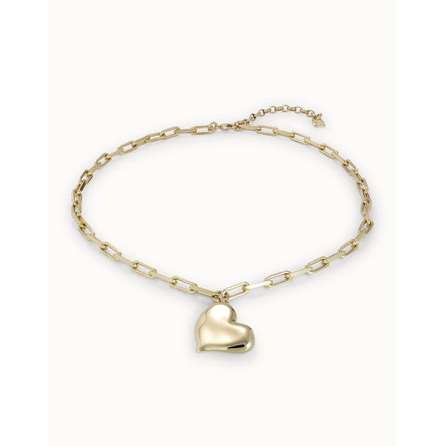 HeartBeat 18K Gold Plated Necklace - COL1669ORO0000U-UNO de 50-Renee Taylor Gallery