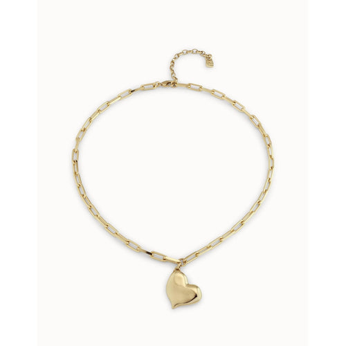 HeartBeat 18K Gold Plated Necklace - COL1669ORO0000U-UNO de 50-Renee Taylor Gallery