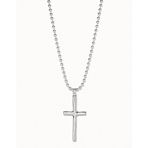 Faith Sterling Silver Plated Necklace - COL1716MTL0000U-UNO de 50-Renee Taylor Gallery