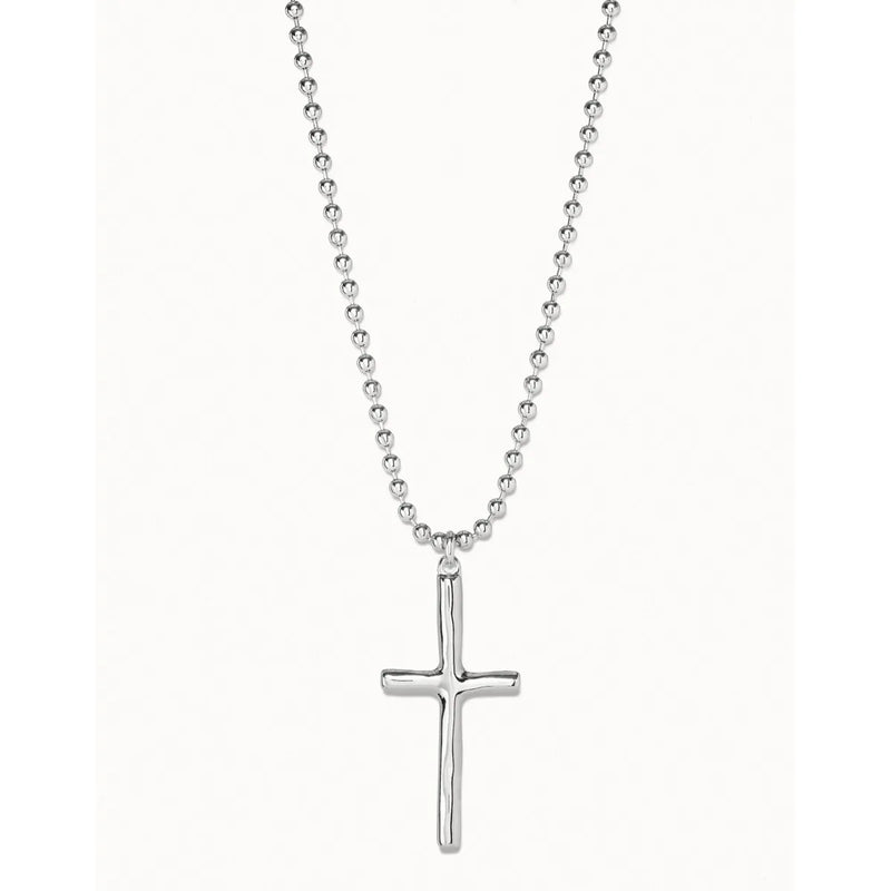 Faith Sterling Silver Plated Necklace - COL1716MTL0000U-UNO de 50-Renee Taylor Gallery