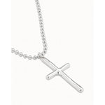 Faith Sterling Silver Plated Necklace - COL1716MTL0000U-UNO de 50-Renee Taylor Gallery
