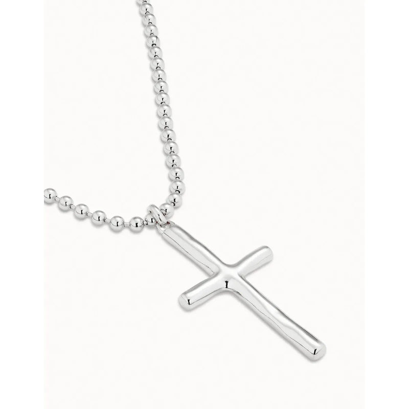 Faith Sterling Silver Plated Necklace - COL1716MTL0000U-UNO de 50-Renee Taylor Gallery