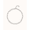 Sterling Silver Plated Short Necklace with Medium Sized Oval Links - COL1765MTL0000U-UNO de 50-Renee Taylor Gallery