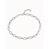 Sterling Silver Plated Short Necklace with Medium Sized Oval Links - COL1765MTL0000U-UNO de 50-Renee Taylor Gallery