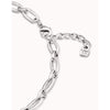 Sterling Silver Plated Short Necklace with Medium Sized Oval Links - COL1765MTL0000U-UNO de 50-Renee Taylor Gallery