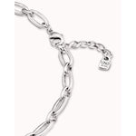 Sterling Silver Plated Short Necklace with Medium Sized Oval Links - COL1765MTL0000U-UNO de 50-Renee Taylor Gallery