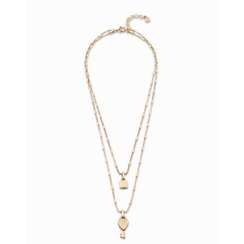 Unlock 18K Gold Plated Necklace - COL1794ORO0000U-UNO de 50-Renee Taylor Gallery