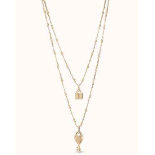 Unlock 18K Gold Plated Necklace - COL1794ORO0000U-UNO de 50-Renee Taylor Gallery