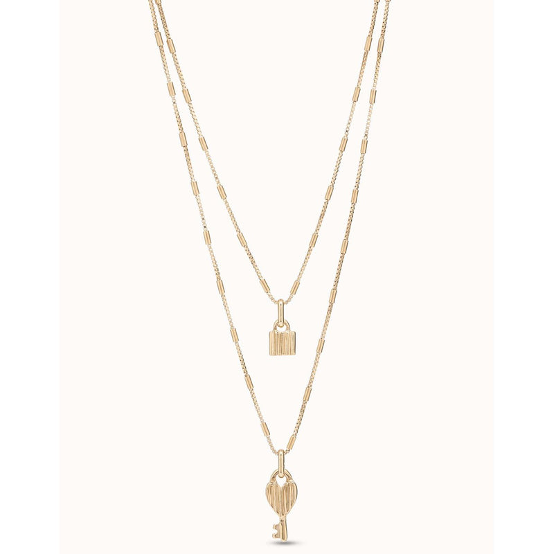 Unlock 18K Gold Plated Necklace - COL1794ORO0000U-UNO de 50-Renee Taylor Gallery