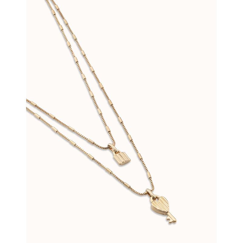 Unlock 18K Gold Plated Necklace - COL1794ORO0000U-UNO de 50-Renee Taylor Gallery