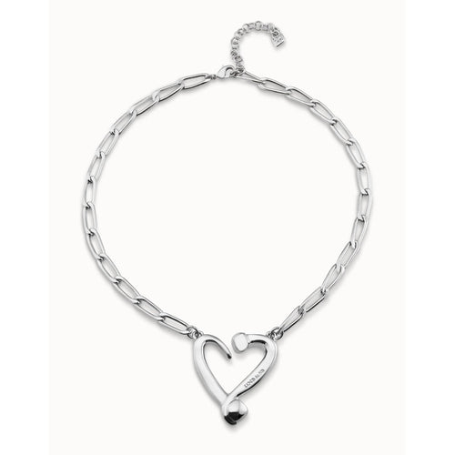 One Love Silver Sterling Silver Plated Necklace-UNO de 50-Renee Taylor Gallery