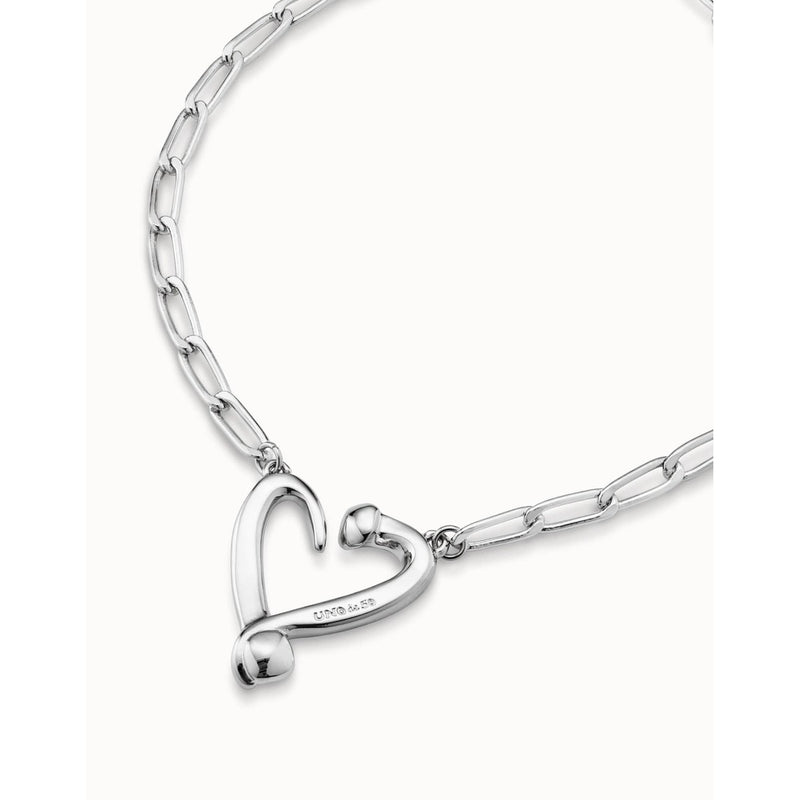 One Love Silver Sterling Silver Plated Necklace-UNO de 50-Renee Taylor Gallery