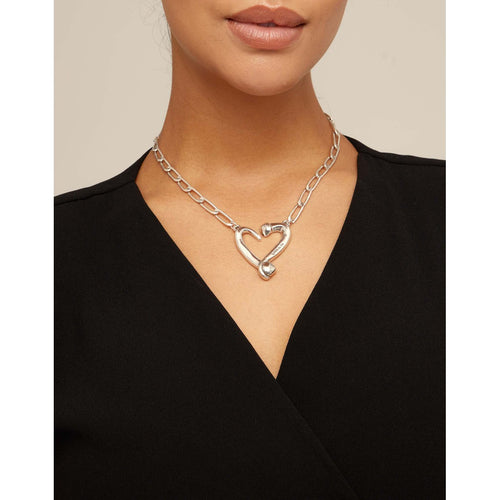 One Love Silver Sterling Silver Plated Necklace-UNO de 50-Renee Taylor Gallery