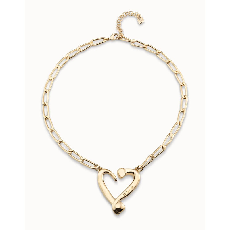 One Love 18K Gold Plated Necklace - COL1804ORO0000U-UNO de 50-Renee Taylor Gallery