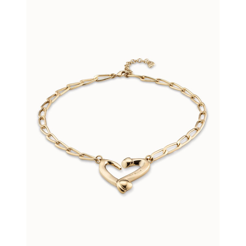 One Love 18K Gold Plated Necklace - COL1804ORO0000U-UNO de 50-Renee Taylor Gallery