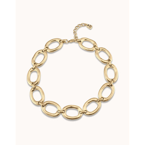 The One 18K Gold Plated Necklace - COL1819ORO0000U-UNO de 50-Renee Taylor Gallery
