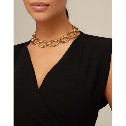 The One 18K Gold Plated Necklace - COL1819ORO0000U-UNO de 50-Renee Taylor Gallery