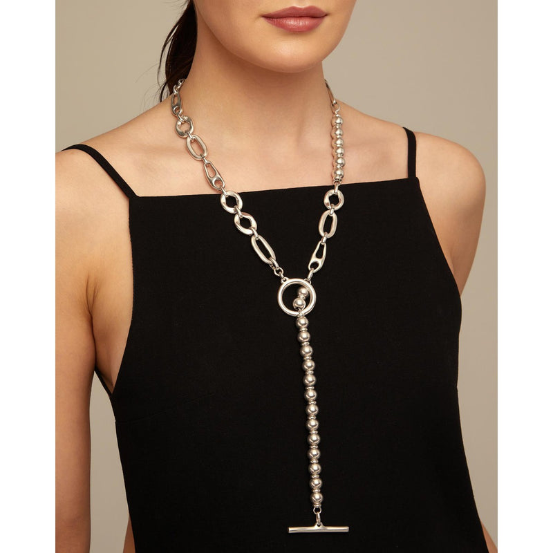 Yolo Sterling Silver Plated Necklace - COL1839MTL0000U-UNO de 50-Renee Taylor Gallery