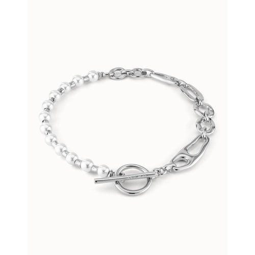 Silver Pearl & Match Short Link Chain Necklace with Pearls - COL1841BPLMTL0U-UNO de 50-Renee Taylor Gallery