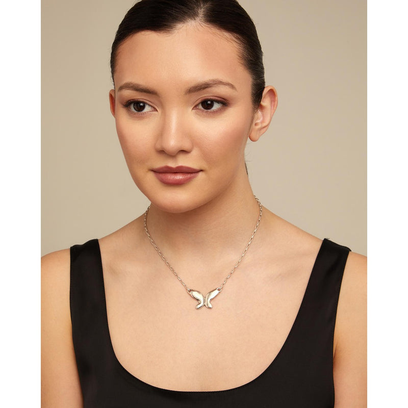 Butterfly Effect Silver Sterling Silver Plated Necklace-UNO de 50-Renee Taylor Gallery