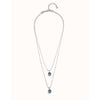 Aura Sterling Silver Plated Necklace - Silver/Blue - COL1866AZUMTL0U-UNO de 50-Renee Taylor Gallery