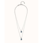 Aura Sterling Silver Plated Necklace - Silver/Blue - COL1866AZUMTL0U-UNO de 50-Renee Taylor Gallery