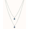 Aura Sterling Silver Plated Necklace - Silver/Blue - COL1866AZUMTL0U-UNO de 50-Renee Taylor Gallery