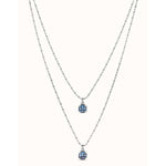 Aura Sterling Silver Plated Necklace - Silver/Blue - COL1866AZUMTL0U-UNO de 50-Renee Taylor Gallery