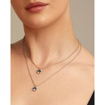 Aura Sterling Silver Plated Necklace - Silver/Blue - COL1866AZUMTL0U-UNO de 50-Renee Taylor Gallery