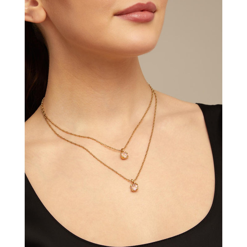 Aura Sterling Silver Plated Necklace - Silver/Blue - COL1866AZUMTL0U-UNO de 50-Renee Taylor Gallery