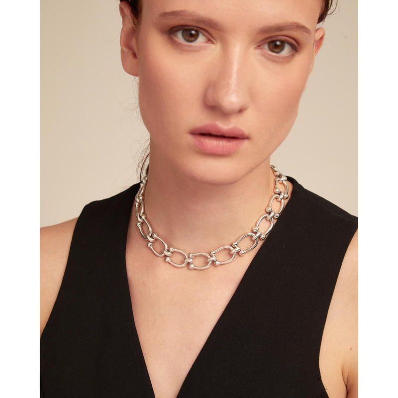 Serotonin Sterling Silver Plated Necklace - Silver-UNO de 50-Renee Taylor Gallery