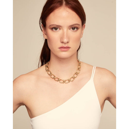 Serotonin 18K Gold Plated Necklace - COL1898ORO0000U-UNO de 50-Renee Taylor Gallery
