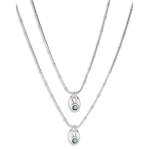 To You Sterling Silver Plated Necklace - COL1921VRDMTL0U-UNO de 50-Renee Taylor Gallery