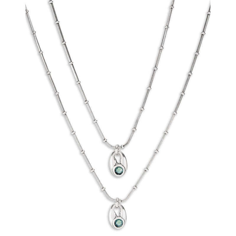 To You Sterling Silver Plated Necklace - COL1921VRDMTL0U-UNO de 50-Renee Taylor Gallery