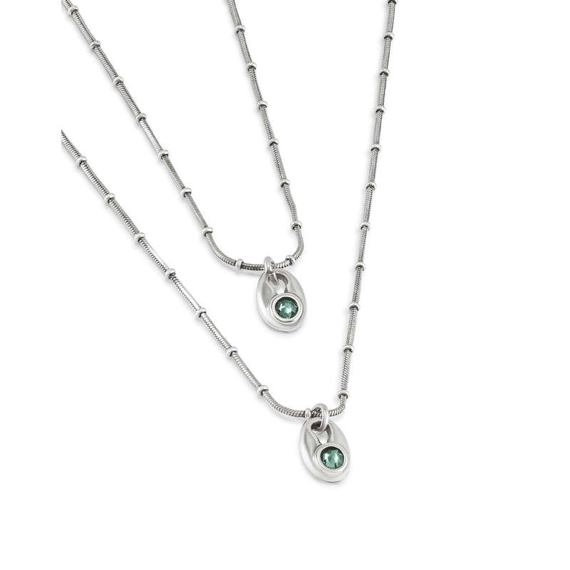 To You Sterling Silver Plated Necklace - COL1921VRDMTL0U-UNO de 50-Renee Taylor Gallery