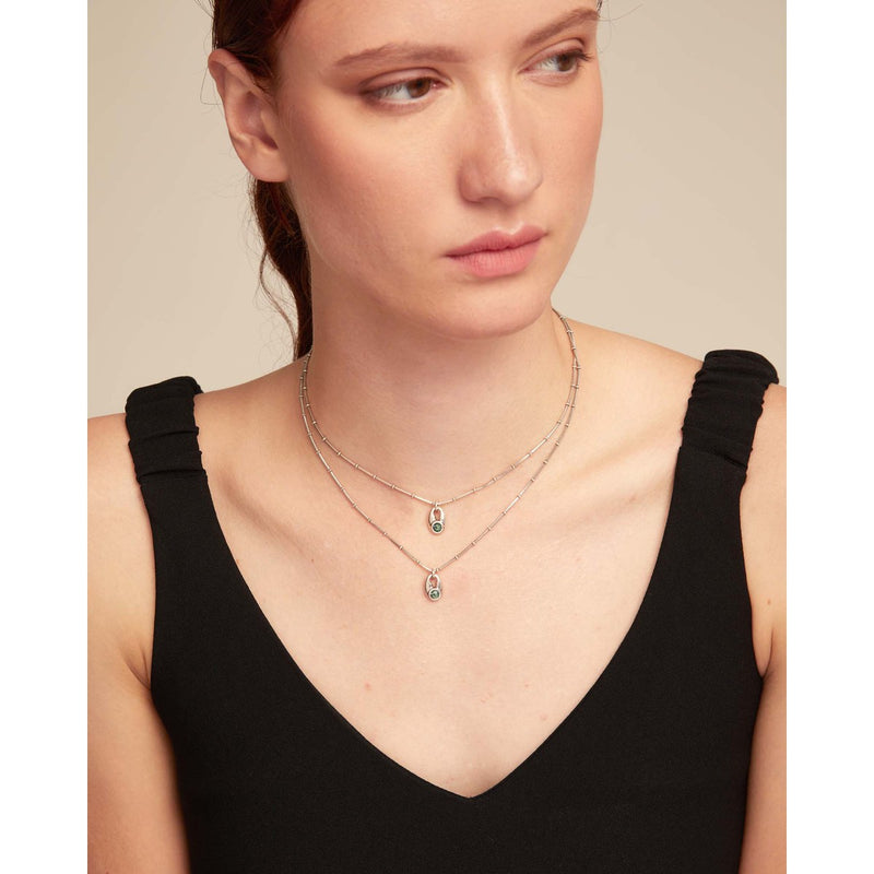To You Sterling Silver Plated Necklace - COL1921VRDMTL0U-UNO de 50-Renee Taylor Gallery