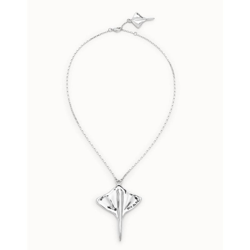 Short Chain Pendant Necklace with Manta Ray - COL1930MTL0000U-UNO de 50-Renee Taylor Gallery