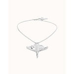 Short Chain Pendant Necklace with Manta Ray - COL1930MTL0000U-UNO de 50-Renee Taylor Gallery