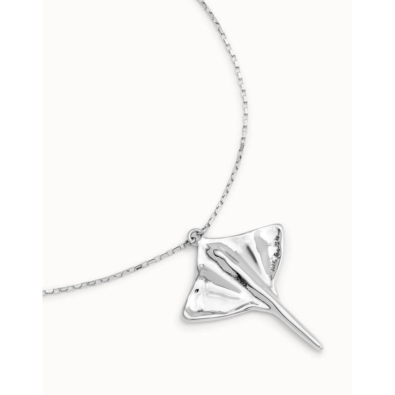 Short Chain Pendant Necklace with Manta Ray - COL1930MTL0000U-UNO de 50-Renee Taylor Gallery