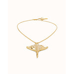 Short Chain Pendant Necklace with Manta Ray - COL1930ORO0000U-UNO de 50-Renee Taylor Gallery
