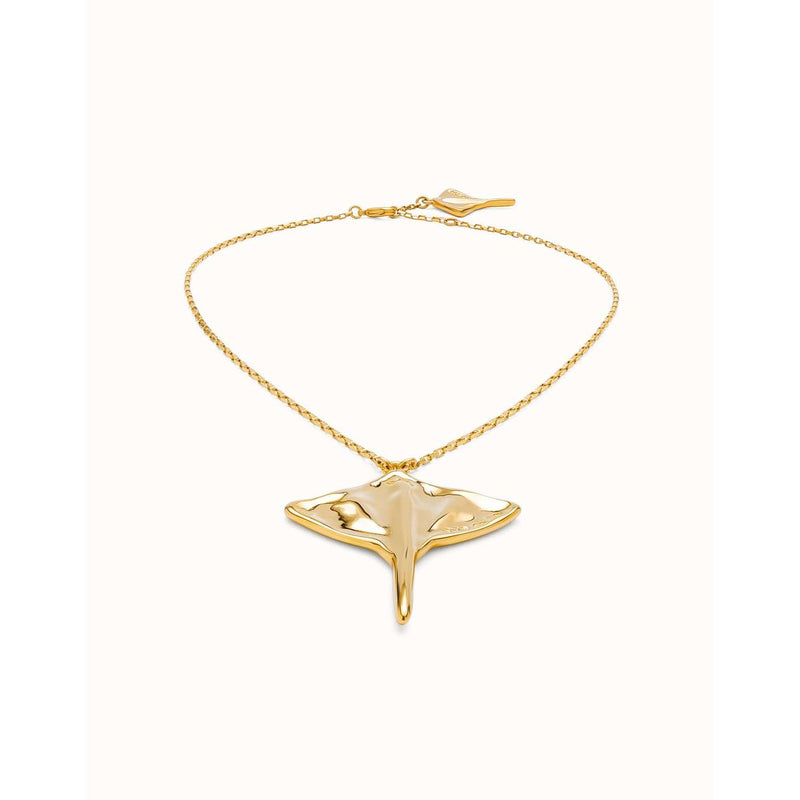 Short Chain Pendant Necklace with Manta Ray - COL1930ORO0000U-UNO de 50-Renee Taylor Gallery
