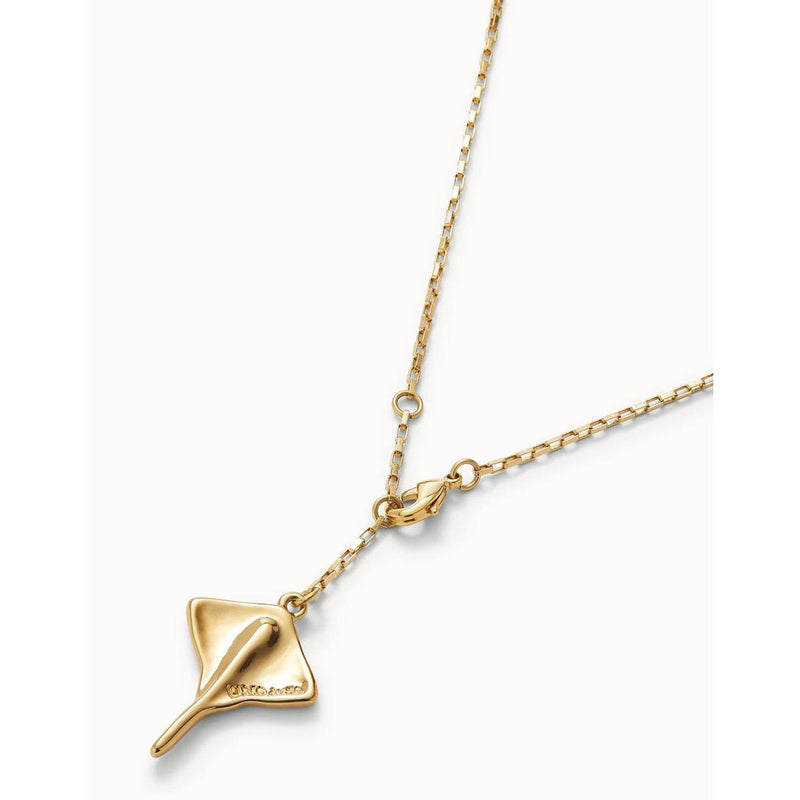 Short Chain Pendant Necklace with Manta Ray - COL1930ORO0000U-UNO de 50-Renee Taylor Gallery