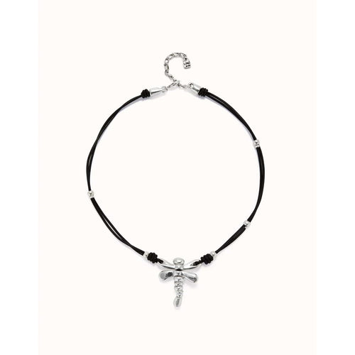 Leather Pendant Necklace with Dragonfly - COL1958MARMTL0U-UNO de 50-Renee Taylor Gallery