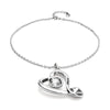 Midsize Sterling Silver Plated Pendant and Heart with Clear Crystal - COL1989CRSMTL0U-UNO de 50-Renee Taylor Gallery