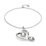 Midsize Sterling Silver Plated Pendant and Heart with Clear Crystal - COL1989CRSMTL0U-UNO de 50-Renee Taylor Gallery
