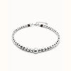 Sterling Silver Plated Bead Pendant With Larger Central Bead - COL1995MTL0000U-UNO de 50-Renee Taylor Gallery