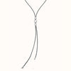 Long Leather Pendant With Three Central Sterling Silver Plated Beads - COL1998MARMTL0U-UNO de 50-Renee Taylor Gallery