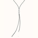 Long Leather Pendant With Three Central Sterling Silver Plated Beads - COL1998MARMTL0U-UNO de 50-Renee Taylor Gallery