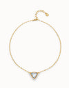 Pendant chain link necklace with multicolor crystal - COL2009MCLORO0U-UNO de 50-Renee Taylor Gallery