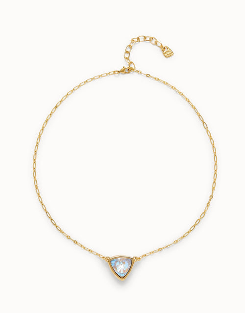 Pendant chain link necklace with multicolor crystal - COL2009MCLORO0U-UNO de 50-Renee Taylor Gallery